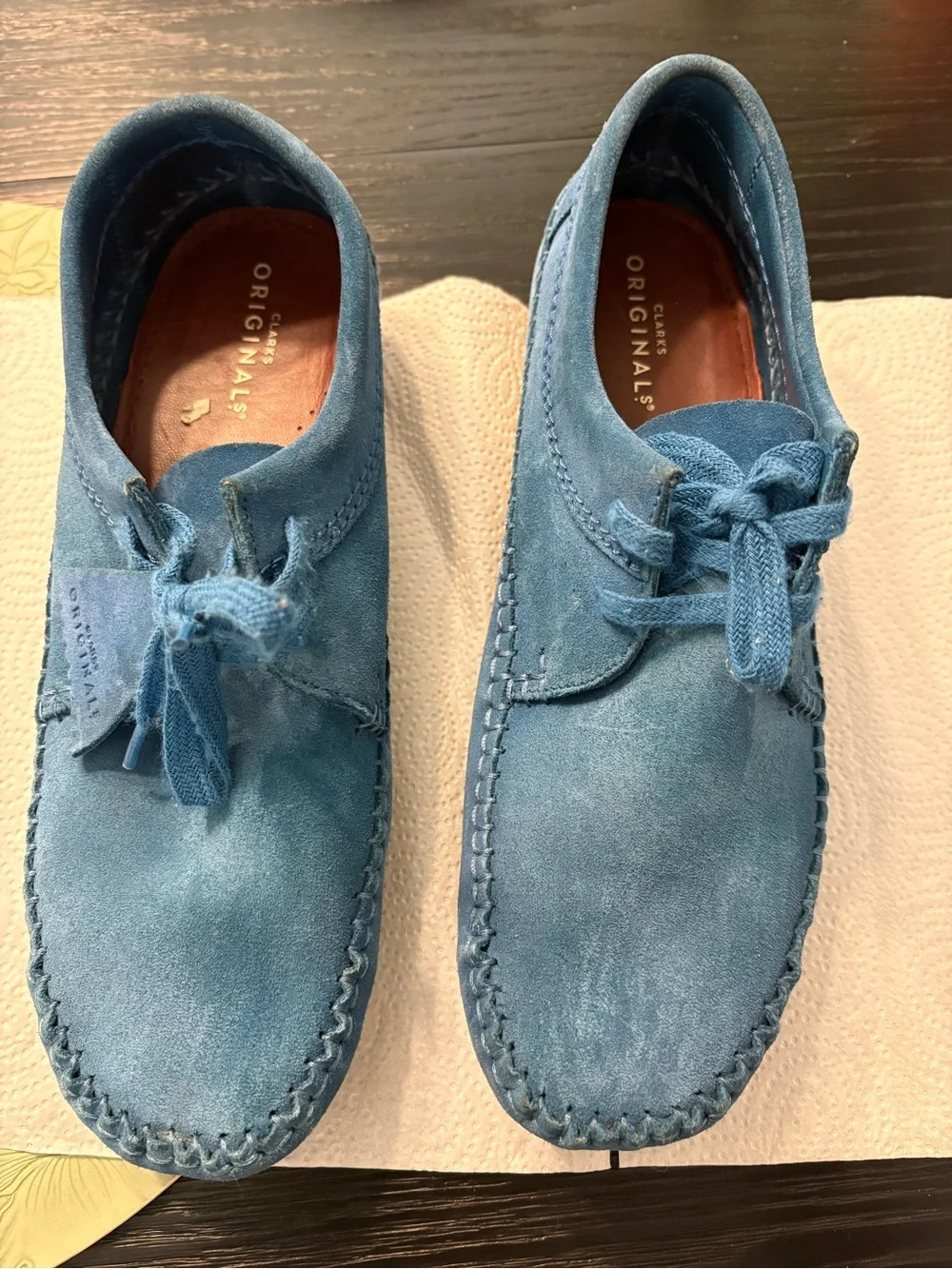 Men’s Blue Suede Wallabee Moccasin